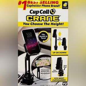 New in box, Cup Call Crane, cell phone car mount cup holder